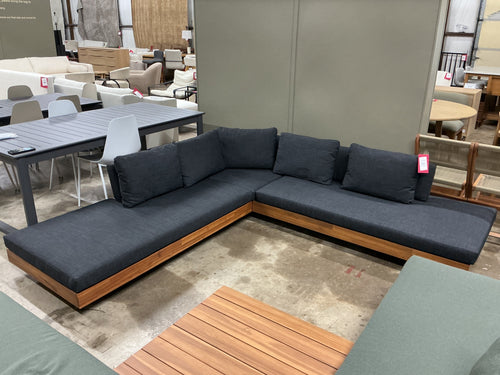 Lubek 100.5" Outdoor Low Corner Sectional - Slate Gray