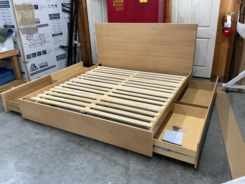 Leif King Storage Bed - White Oak