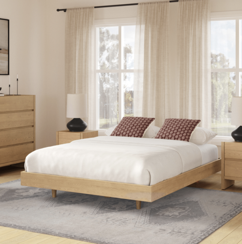 Basi Queen Bed Frame - White Oak