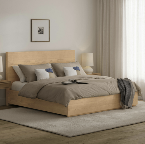 Leif King Storage Bed - White Oak