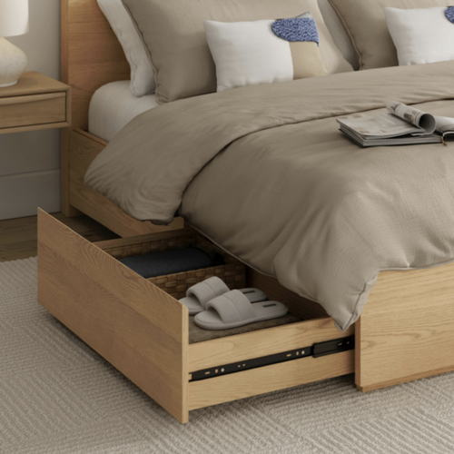 Leif King Storage Bed - White Oak