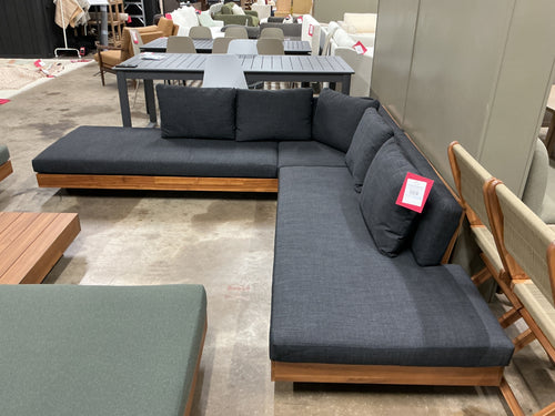 Lubek 100.5" Outdoor Low Corner Sectional - Slate Gray