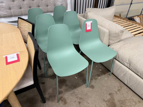 Set of 6 Svelti Dining Chairs - Aloe Green