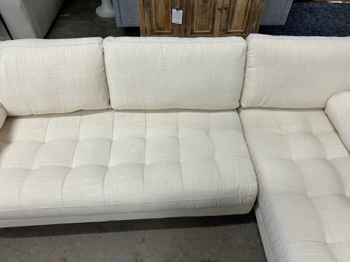 Sven 100" Tufted Right Sectional - Biscuit Cream