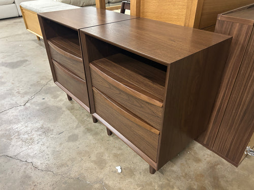 Pair of Lenia 2-Drawer Nightstands - Walnut