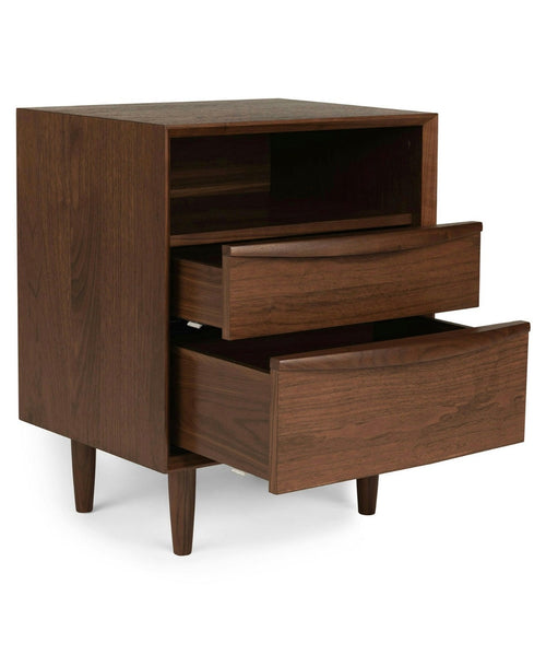 Pair of Lenia 2-Drawer Nightstands - Walnut