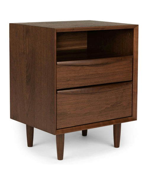 Pair of Lenia 2-Drawer Nightstands - Walnut