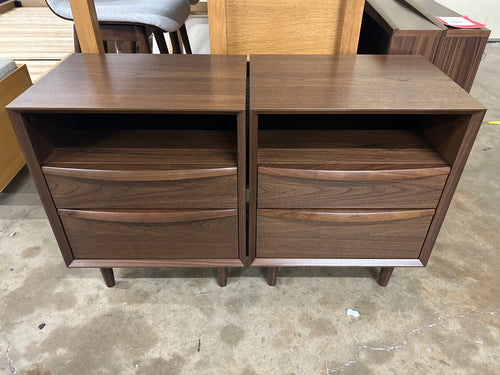 Pair of Lenia 2-Drawer Nightstands - Walnut