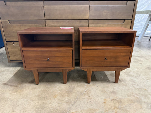 Pair of Cooper 1-Drawer Nightstands - Walnut