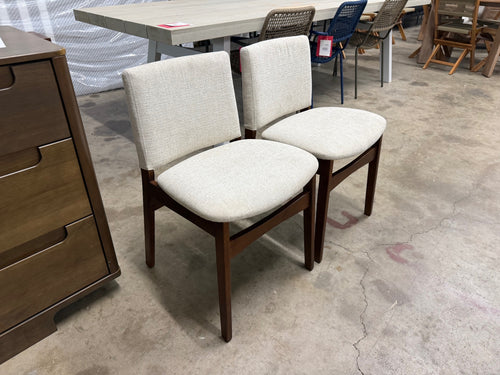 Pair of Nosh Dining Chairs - Walnut And Chalk Gray