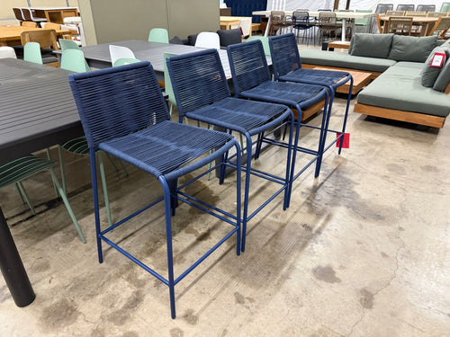 Set of 4 Zina Outdoor Counter Stools - Indigo Blue