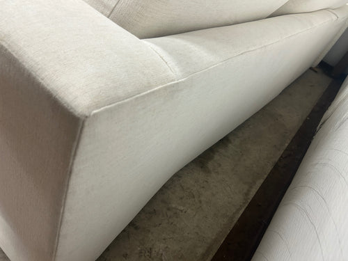 CLEARANCE Riley 118" Left Storage Sleeper Sectional and Ottoman Set - Napa White