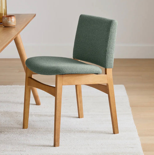 Pair of Nosh Dining Chairs - Oak And Ratine Green