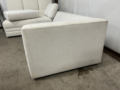 CLEARANCE Riley 118" Left Storage Sleeper Sectional and Ottoman Set - Napa White
