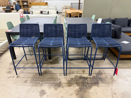 Set of 4 Zina Outdoor Counter Stools - Indigo Blue