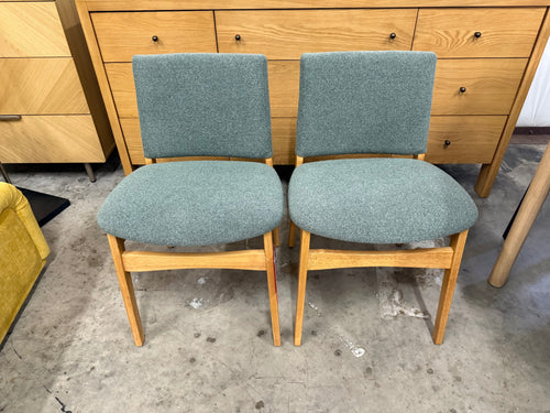 Pair of Nosh Dining Chairs - Oak And Ratine Green