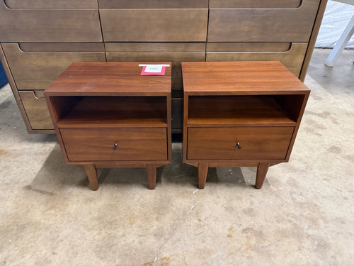 Pair of Cooper 1-Drawer Nightstands - Walnut