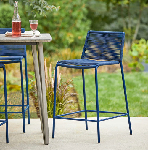 Set of 4 Zina Outdoor Counter Stools - Indigo Blue