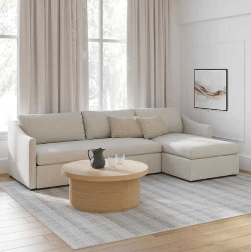 Landry 109" Right Storage Sleeper Sectional - Napa Dove