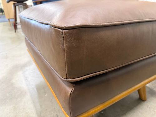 Timber 31" Leather Ottoman - Charme Chocolat