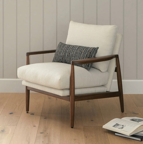Bavel 28.5" Lounge Chair - Walnut And Field Ivory
