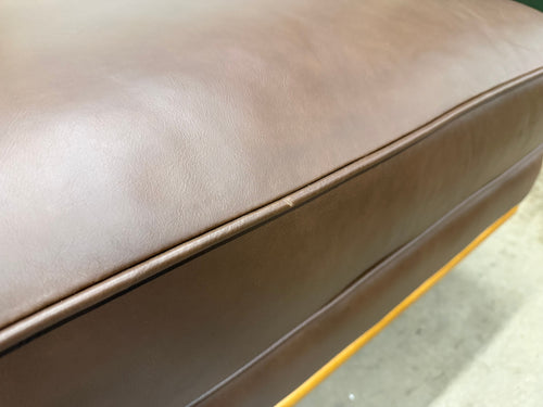 Timber 31" Leather Ottoman - Charme Chocolat