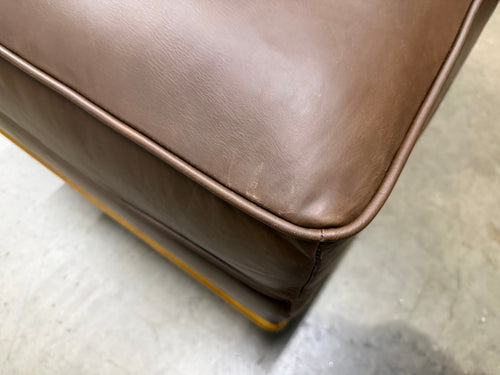 Timber 31" Leather Ottoman - Charme Chocolat