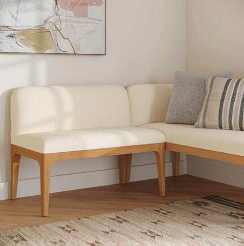 Rosin 34" Armless Banquette - Natural Oak And Sand Ivory