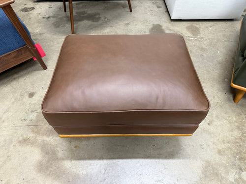 Timber 31" Leather Ottoman - Charme Chocolat