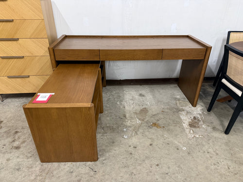Torme L-Shape Desk Set - Smoked Oak