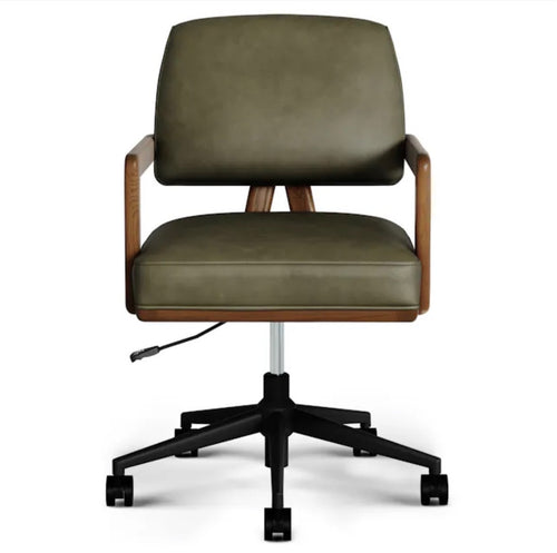 Aquila Leather Office Chair - Charme Green