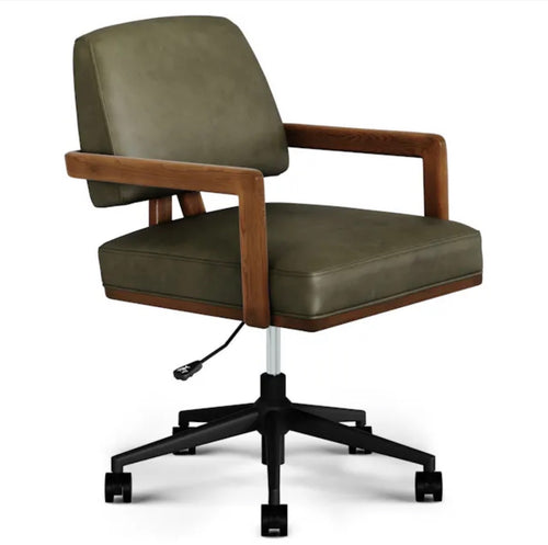 Aquila Leather Office Chair - Charme Green