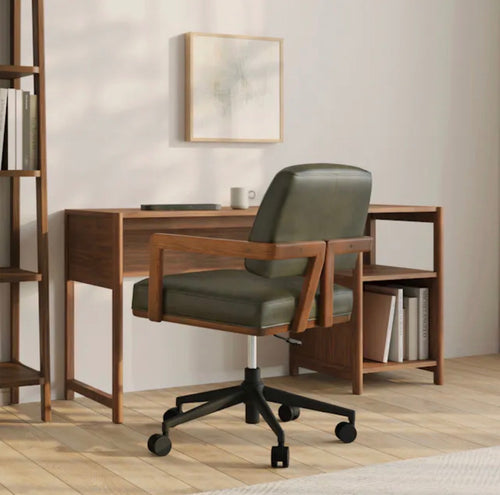 Aquila Leather Office Chair - Charme Green