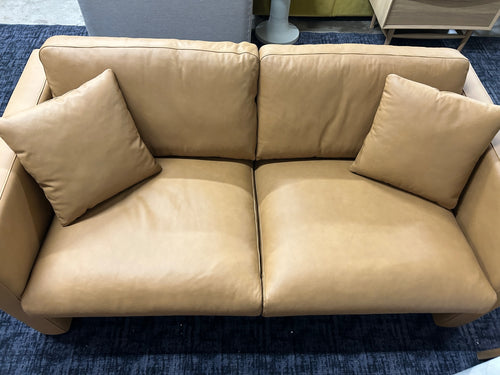 Roxwell 71.5" Leather Loveseat - Charme Tan