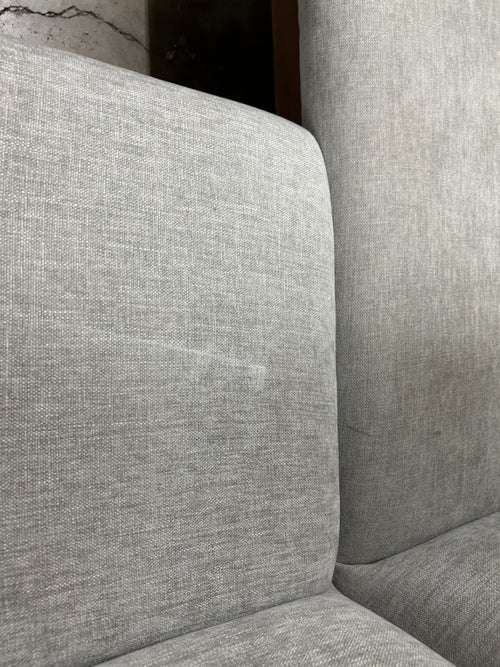 Rosin 55.75" Right Arm Banquette Set - Smoked Oak And Hestia Gray