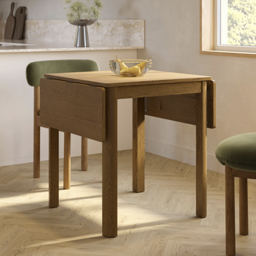 Holme 27" - 48" Drop Leaf Dining Table - Smoked Oak