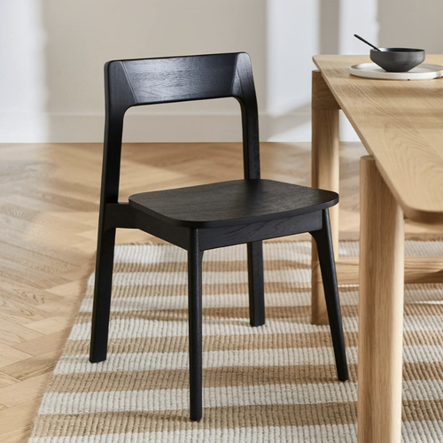 Pair of Gusfa Stackable Dining Chairs - Black
