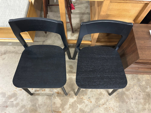 Pair of Gusfa Stackable Dining Chairs - Black