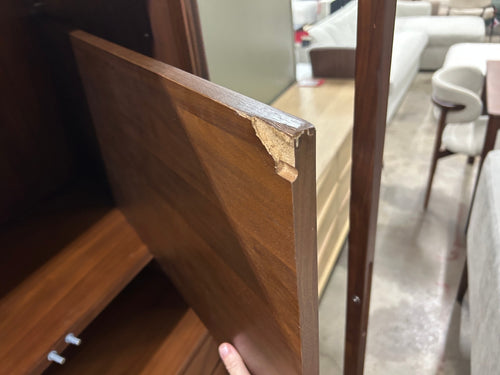 Mysen 35.5" Glass Cabinet - Walnut