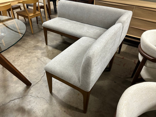 Rosin 55.75" Right Arm Banquette Set - Smoked Oak And Hestia Gray