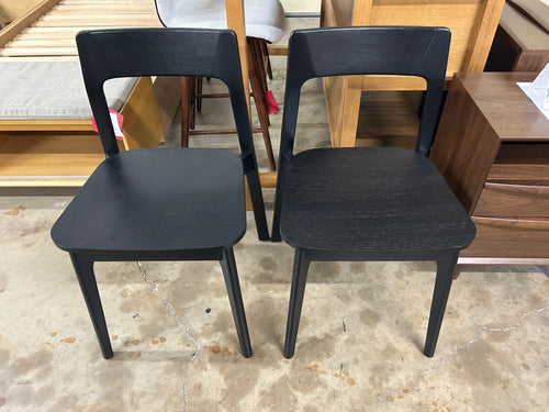 Pair of Gusfa Stackable Dining Chairs - Black