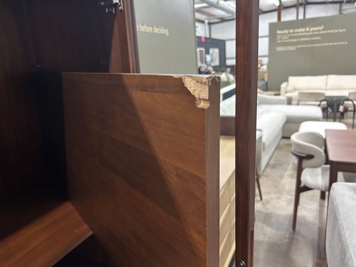 Mysen 35.5" Glass Cabinet - Walnut