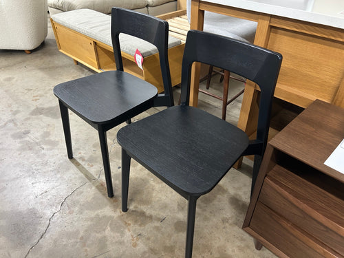 Pair of Gusfa Stackable Dining Chairs - Black