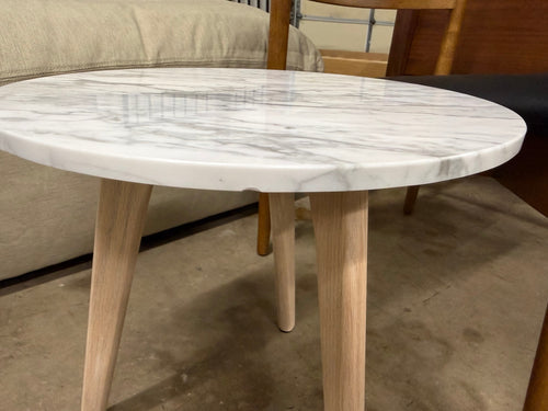 Mara Marble Side Table - Oak