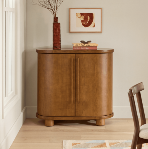 Jens 38" Bar Cabinet - Smoked Oak