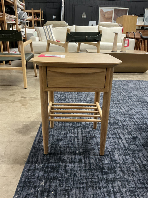 Lenia Storage Side Table - White Oak