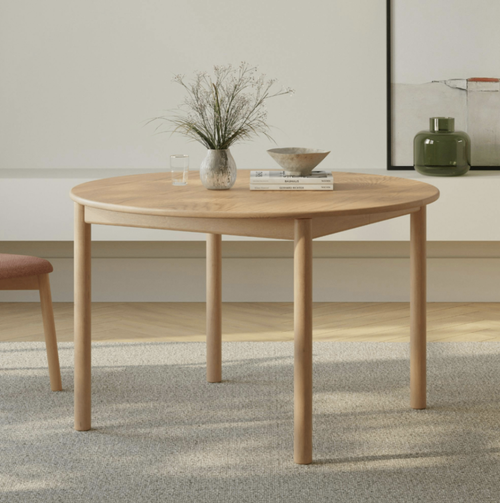 Heidi 48" - 67.75" Extendable Round Dining Table - White Oak