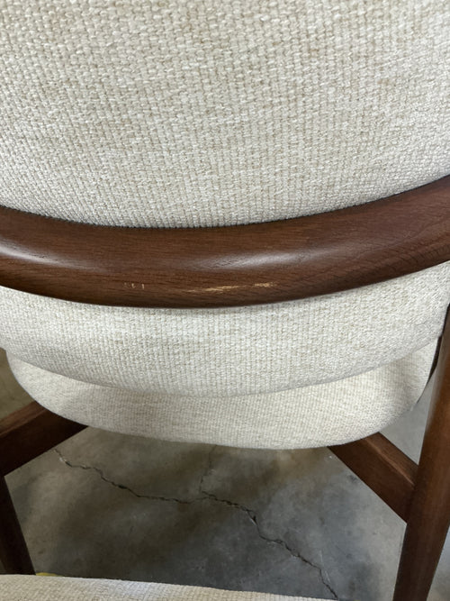 Set of 6 Odin Dining Chairs - Walnut And Camelia Ivory