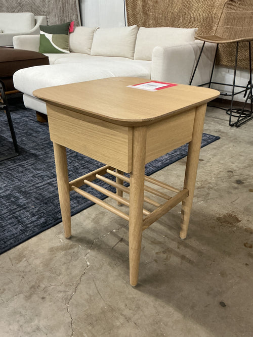 Lenia Storage Side Table - White Oak