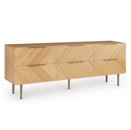 Nera 6-Drawer Low Triple Dresser - Oak